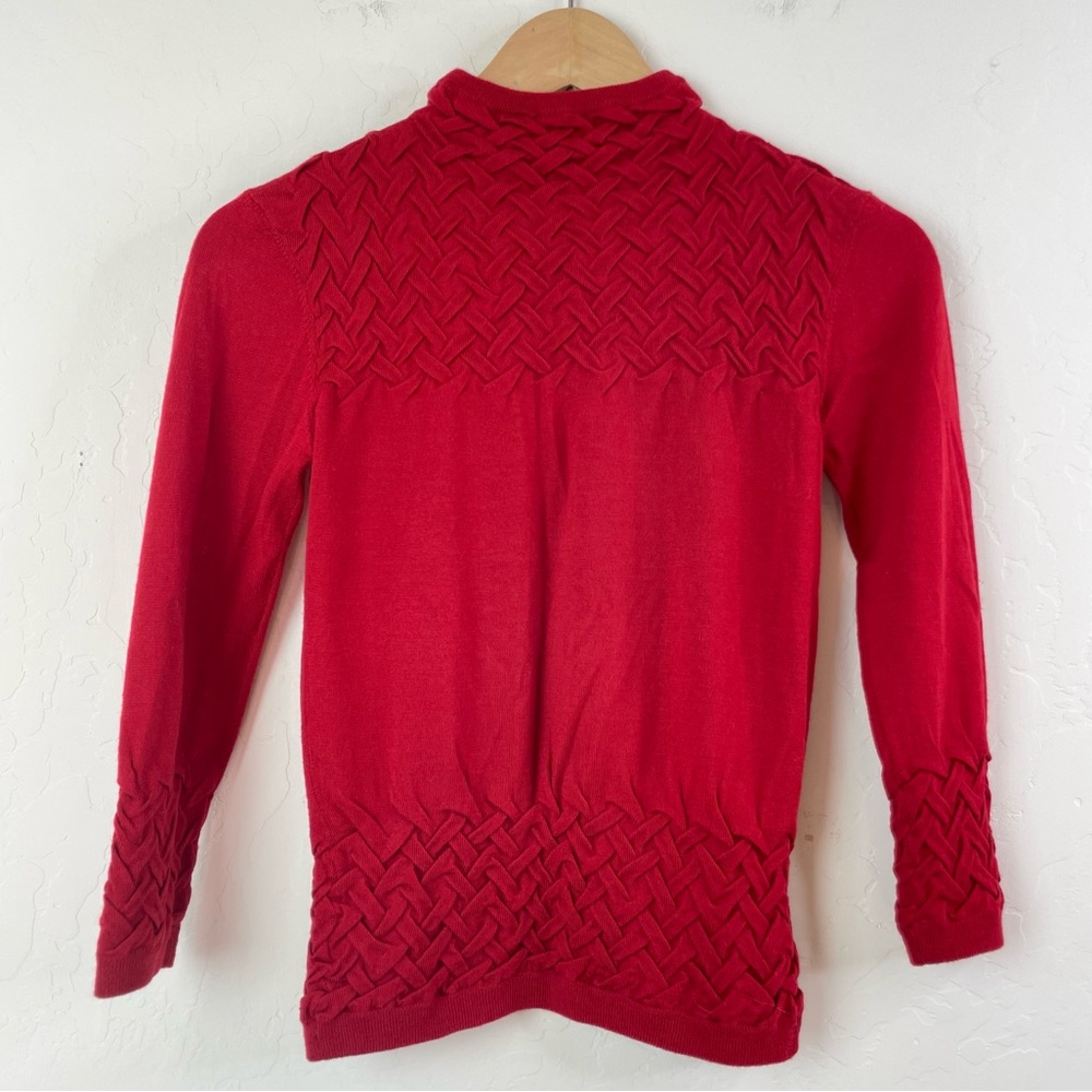 Vintage Saks Fifth Avenue 100% Wool Red Mockneck Women’s Sweater Top